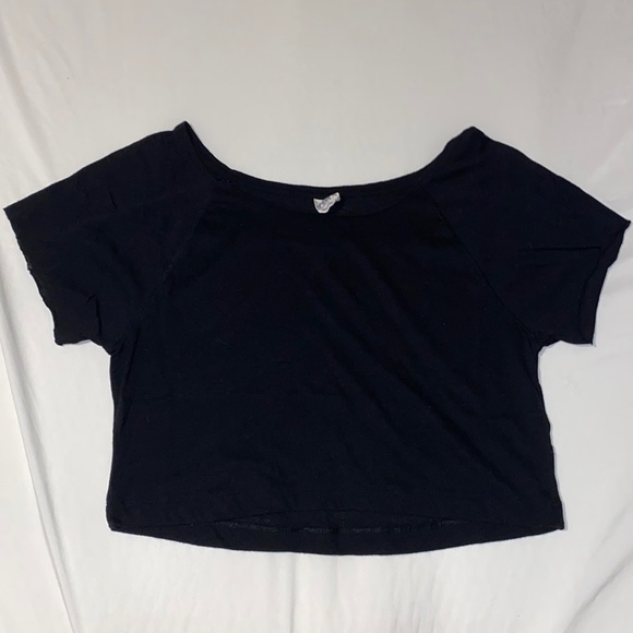 PINK Black Boxy Crop Top - Picture 1 of 1